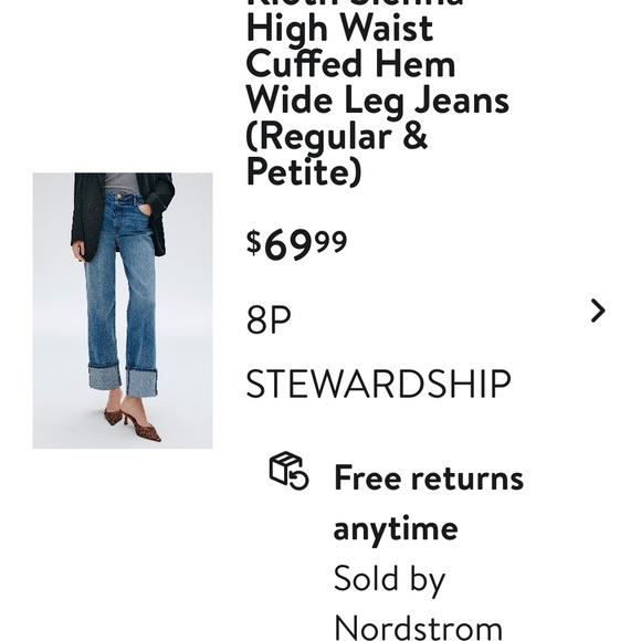 Kut from the Kloth Sienna Wide Cuff Jeans 8P, fits large! Color: Stewardship - Picture 2 of 8